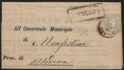 Antichi Stati Italiani - Sardegna - Circolare con c.2 grigio nero (20) da MILANO 29 OTT.61