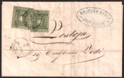 Antichi Stati Italiani - Toscana - Governo Provvisorio - Lettera con due esemplari c.5 verde (18)