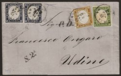 Regno - Vittorio Emanuele II - Affrancatura mista Sardegna