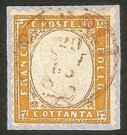 Regno - Vittorio Emanuele II - Bellissimo frammento recante 80 cent (4)