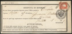 Antichi Stati Italiani - Lombardo Veneto - Ricevuta di ritorno da Ceneda affrancata con 5 soldi (30)