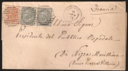 Regno - Vittorio Emanuele II - Lettera per Nizza Marittima