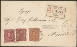 Regno - Umberto I - Busta per stampe raccomandate da Modica 22.9.87