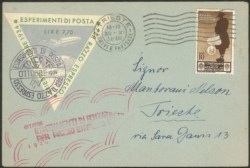 Regno - Posta Aerea e Aerogrammi - Busta affrancata con 10 cent Medaglie al Valore annullato Trieste 30.10.34