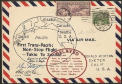 Europa e Oltremare - Stati Uniti D'america - Primo Volo Trans-Pacifico senza interruzioni da Tokyo a Seattle 8.9/9.10 1931