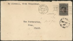 Europa e Oltremare - Terranova - Frontespizio di busta della Crociera dell'Atlantico del Santa Maria del Colonnello Francesco De Pinedo 8.2/25.6 1927 (Longhi 1641)