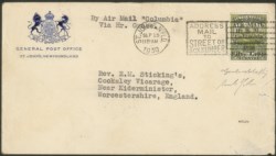 Europa e Oltremare - Terranova - Aerogramma della Traversata Atlantica del Columbia 9.10.1930