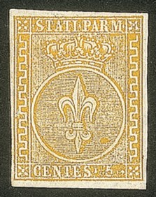 Antichi Stati Italiani - Parma - 1853 - 5 cent giallo chiarissimo (6b)