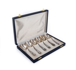 Six silver teaspoons, Italy, 20th century