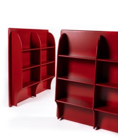 Pair of wall bookcases