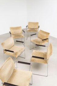 Six chairs with armrests, mod. Jano LG BR
