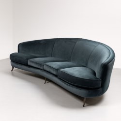 Blue velvet sofa
