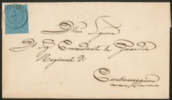 Antichi Stati Italiani - Sardegna - Lettera affrancata con 20 cent azzurro (5)