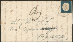 Antichi Stati Italiani - Sardegna - Lettera preconvenzione affrancata con 20 cent azzurro (8 cat.1350)