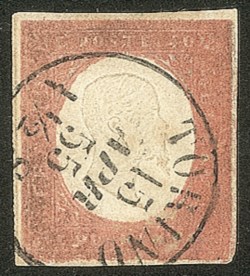 Antichi Stati Italiani - Sardegna - 1854 - 40 cent rosso mattone (9)