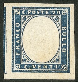 Antichi Stati Italiani - Sardegna - 1860 - 20 cent azzurro (15Ca)