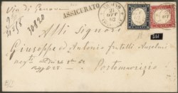 Regno - Vittorio Emanuele II - Bustina con affrancatura mista