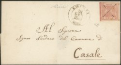 Antichi Stati Italiani - Napoli - Lettera da CHIETI 31 GEN. 1858 a Casale
