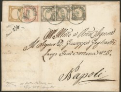 Antichi Stati Italiani - Province Napoletane - Lettera con affrancatura tricolore