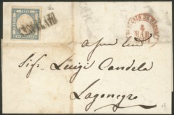 Antichi Stati Italiani - Province Napoletane - Lettera con bollo Annullato senza cartiglio