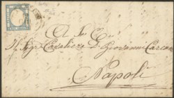 Antichi Stati Italiani - Province Napoletane - 1861 - 2 grana azzurro chiaro con filetto di inquadratura in alto (20k)