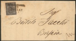 Antichi Stati Italiani - Parma - 1857 - Lettera con 15 cent rosa chiaro (3a)