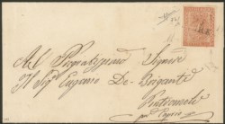 Antichi Stati Italiani - Parma - Lettera da Parma a Modena con 15 cent vermiglio (7c)