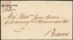 Antichi Stati Italiani - Parma - Lettera con 15 cent vermiglio (9 - a filo in alto ma perfetto)