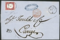 Antichi Stati Italiani - Sardegna - Lettera affrancata con 40 cent (16D)