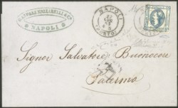 Regno - Vittorio Emanuele II - Falso di Napoli - Splendida lettera affrancata con 15 cent Litoghrafico (F4)