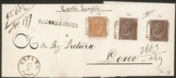 Regno - Vittorio Emanuele II - Fascetta raccomandata da Ariano (CO)
