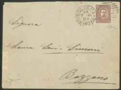 Regno - Umberto I - Busta affrancata con Umberto I cent. 30 bruno (41)