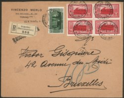 Regno - Vittorio Emanuele III - Quartina del 75 + 15 cent Montecassino + 25 cent Montecassino (265 + 262)