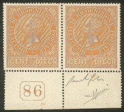 Regno - Vittorio Emanuele III - Servizi - Coppia del 10 cent ocra arancio (1)