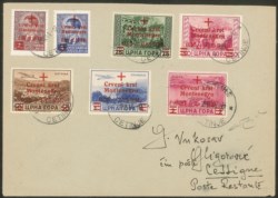 Occupazioni II guerra mondiale - Occupazione Tedesca - Montenegro - La serie completa ordinaria + Aerea dei soprastampati Croce Rossa Montenegro (21/24 + 9/11)