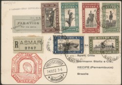 Colonie - Eritrea - 9° Sud Amerika Fahrt Corriere dall'Eritrea (Longhi 164) - cartolina raccomandata