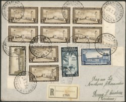 Colonie - Libia - 12° Fiera di Tripoli - blocco di sei più coppia del 5 cent