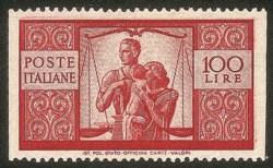 Italia - Repubblica - 1946 - 100 lire Democratica (565ao) non dentellato verticalmente
