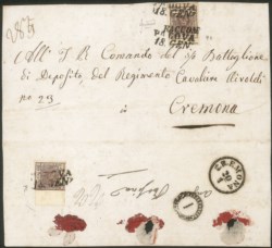 Antichi Stati Italiani - Lombardo Veneto - Annullamenti  - Padova + RACCOM. (stampatello inclinato - P.ti 11)