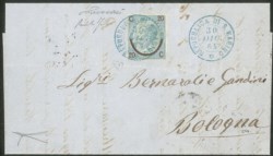 San Marino - Preocursori - Precursori - Busta annullata Repubblica di San Marino (azzurro)