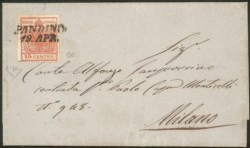 Antichi Stati Italiani - Lombardo Veneto - Annullamenti  - Pandino (stampatello inclinato - P.ti 12)