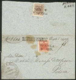 Antichi Stati Italiani - Lombardo Veneto - Annullamenti  - Piazzola + RACC. (stampatello dritto - P.ti R1)