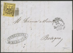 Antichi Stati Italiani - Modena - Lettera da Modena a Bologna in Governo Provvisorio