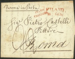Antichi Stati Italiani - Lombardo Veneto - Milano (P.ti R2) + Franco Frontiera
