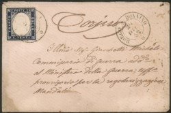 Regno - Vittorio Emanuele II - Bustina colorata (rosa) con 20 cent indaco (2)