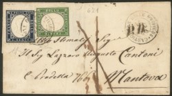 Regno - Vittorio Emanuele II - Mista Sardegna/Regno - 5 cent verde scuro (13D)