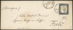 Regno - Vittorio Emanuele II - Bustina con 20 cent indaco chiaro (2b)