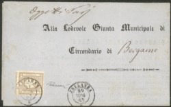 Regno - Vittorio Emanuele II - Stampato della Giunta di Prevezzo (Bergamo)