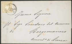 Regno - Vittorio Emanuele II - Lettera con 2 cent giallo (10c)