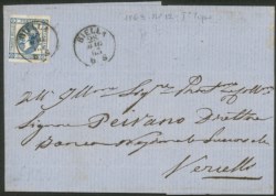 Regno - Vittorio Emanuele II - 15 cent litografico (12 + 13) I tipo + II tipo